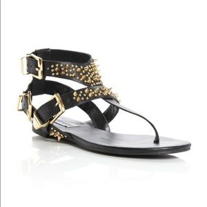 Black spike sandals